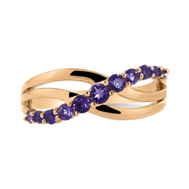 10K Rose Gold Amethyst Ring