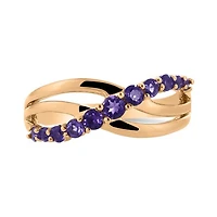 10K Rose Gold Amethyst Ring