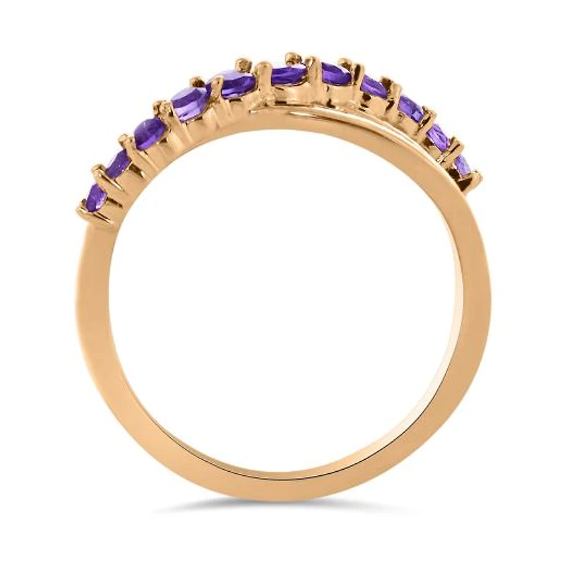 10K Rose Gold Amethyst Ring