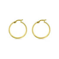 10K Yellow Gold Glitter Hoops