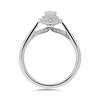 Glacier Fire 14K White Gold Pear Shaped Canadian Diamond 0.75CTW Bridal Ring