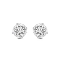 10K White Gold 6mm Round Cubic Zirconia Studs