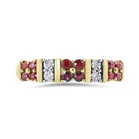 10K Yellow Gold Ruby & 0.02CTW Diamond Ring