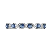10K White Gold Sapphire & Diamond Ring