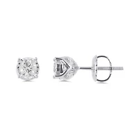 10K White Gold 0.50CTW Diamond Earrings
