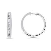 Sterling Silver 0.18CTW Hoop Earrings
