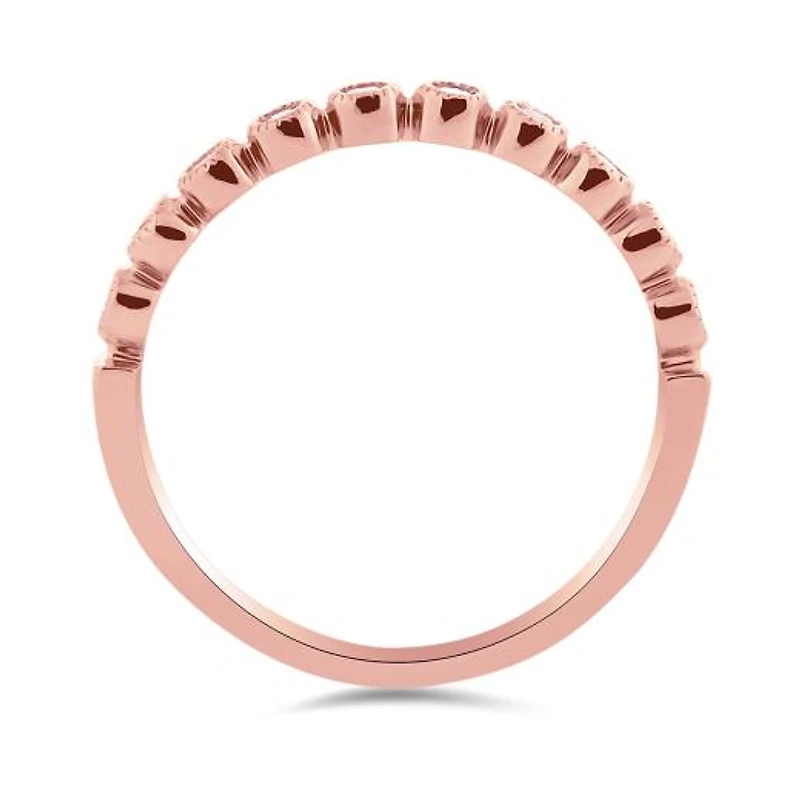 10K Rose Gold 0.16CTW Stackable Diamond Ring