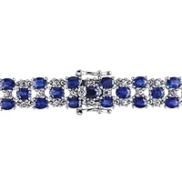 Julianna B 14K White Gold 15.75CTW Blue & White Sapphire 7.25" Bracelet
