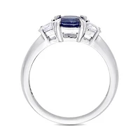 Julianna B 14K White Gold Blue & White Sapphire Ring