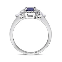 Julianna B 14K White Gold Blue Sapphire, Sapphire & Diamond Ring