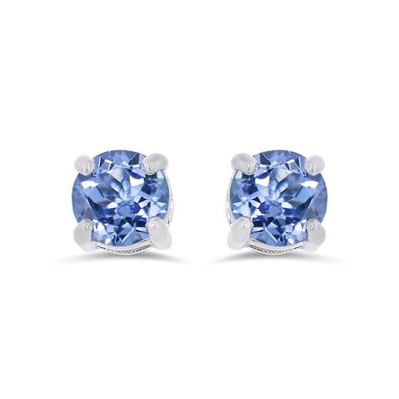 Sterling Silver Tanzanite 4.5mm Stud Earrings