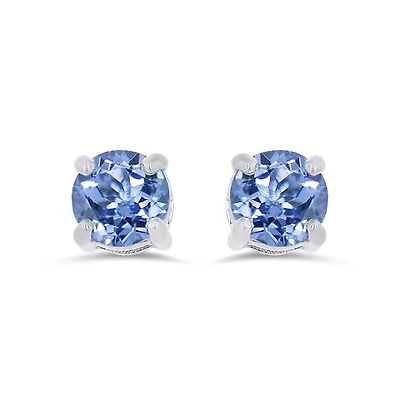 Sterling Silver Tanzanite 4.5mm Stud Earrings