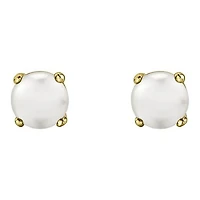 10K Yellow Gold Pearl Stud Earrings