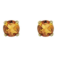 10K Yellow Gold Citrine Stud Earrings