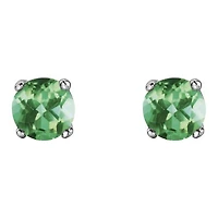 10K White Gold Emerald Stud Earrings