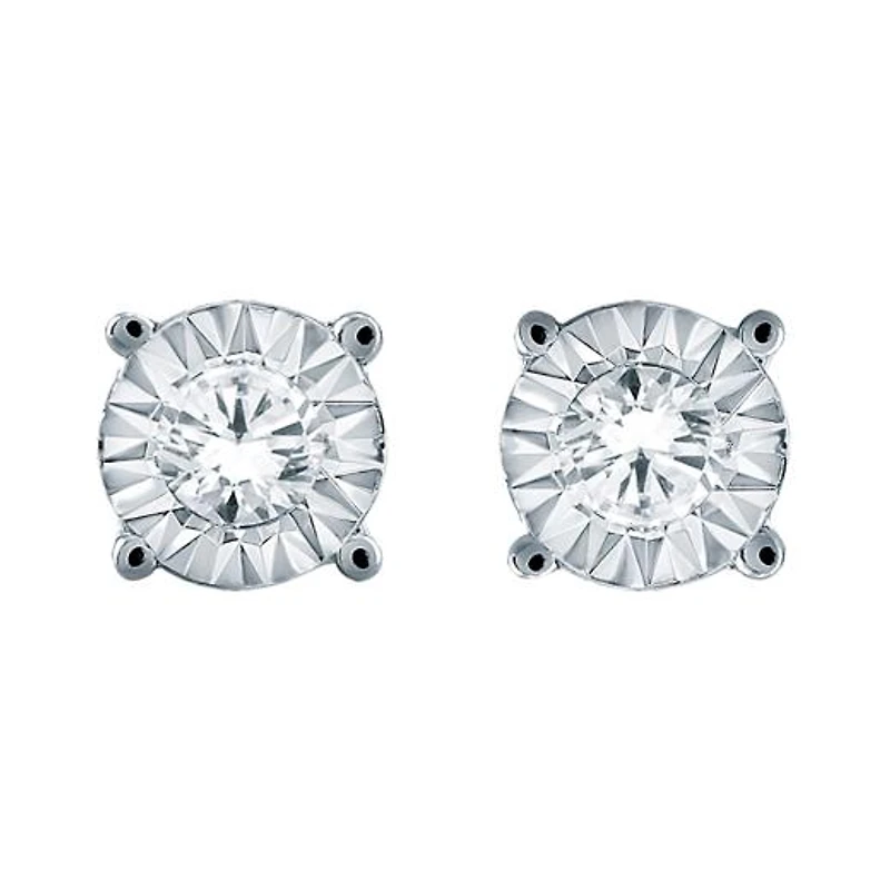10K White Gold 0.25CTW Diamond Studs
