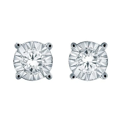 10K White Gold 0.25CTW Diamond Studs