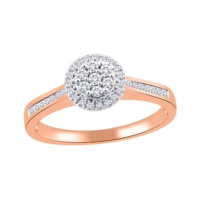 10K Rose Gold Diamond Promise Ring