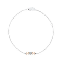 Sterling Silver & Rose Gold Diamond Mom Bracelet