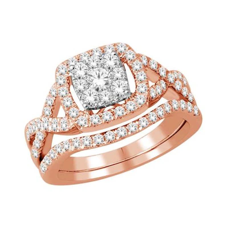 10K Rose Gold 1.00CTW Bridal Set