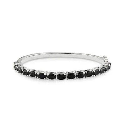 Julianna B Sterling Silver Black Sapphire Bangle