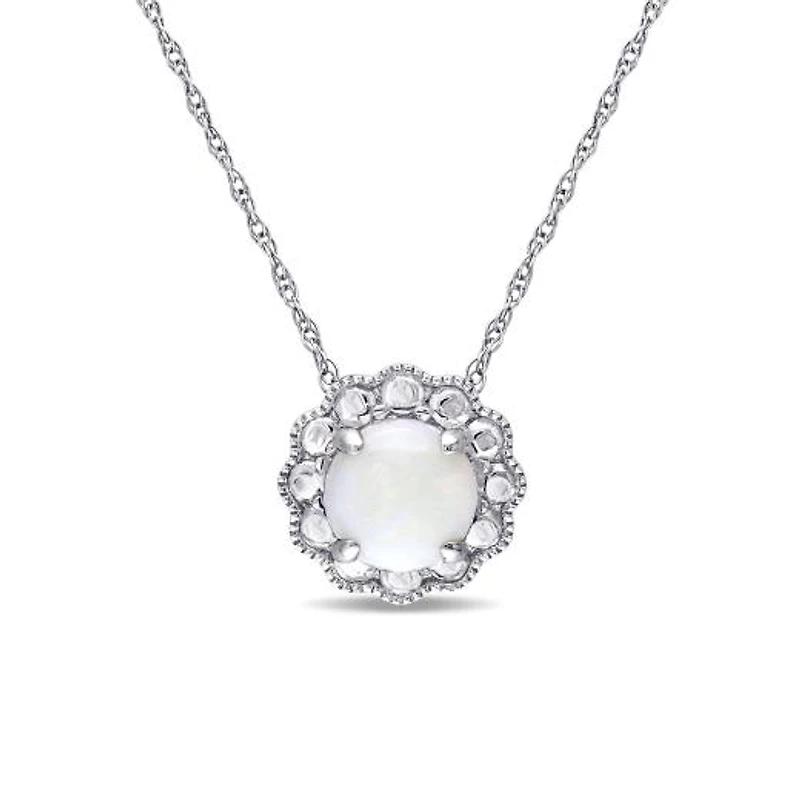 Julianna B 10K White Gold Opal Pendant