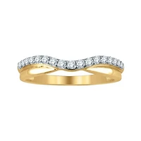 14K Yellow Gold 0.10CTW Diamond Contour Band
