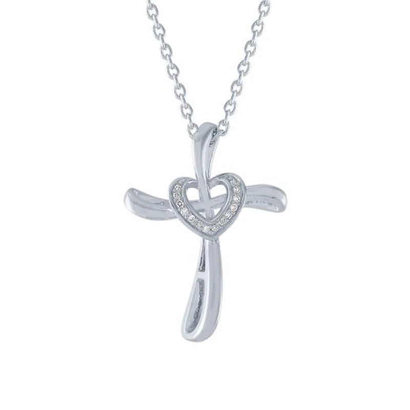 Diamond Addiction Sterling Silver Diamond Cross Pendant