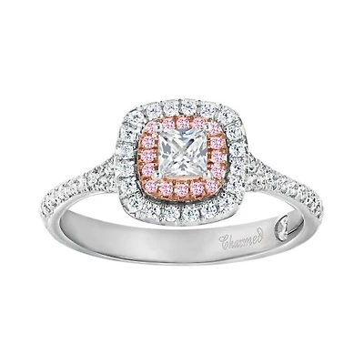 Charmed By Richard Calder 14K White & Rose Gold 0.70CTW Bridal Ring