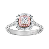 Charmed By Richard Calder 14K White & Rose Gold 0.70CTW Bridal Ring