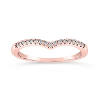 10K Rose Gold 0.10CTW Diamond Chevron Ring