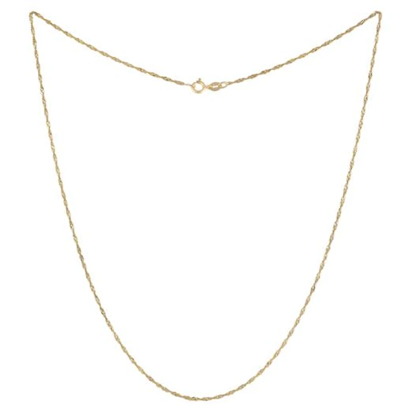 10K Yellow Gold 18" 1.45mm Singapore Chain