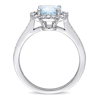 Julianna B 14K White Gold Sky Blue Topaz & 0.25CTW Diamond Fashion Ring