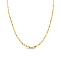 10K Yellow and White Gold 20" Diamond Cut Rope Chain