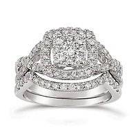 10K White Gold 1.00CTW Bridal Set