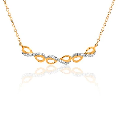 10K Yellow Gold Diamond Infinity Necklace