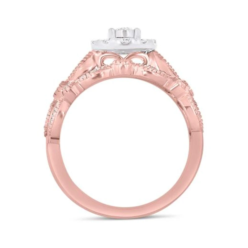 10K Rose & White Gold 0.50CTW Bridal Set