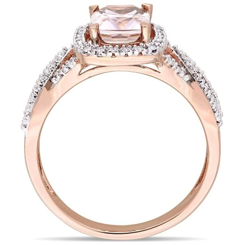 Julianna B 10K Rose Gold Morganite & Diamond Infinity Engagement Ring