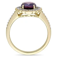 Julianna B Sterling Silver Garnet & 0.12CTW Diamond Fashion Ring