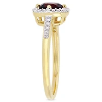 Julianna B 10K Yellow Gold Garnet & 0.14CTW Diamond Fashion Ring