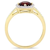 Julianna B 10K Yellow Gold Garnet & 0.14CTW Diamond Fashion Ring