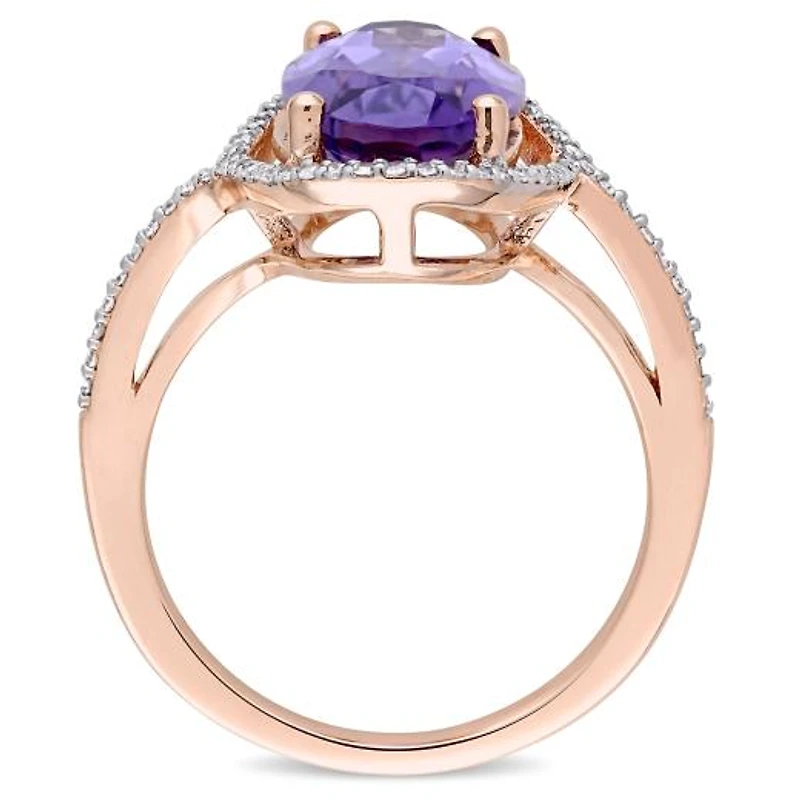 Julianna B 14K Rose Gold Amethyst & 0.20CTW Diamond Fashion Ring