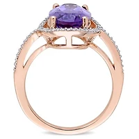 Julianna B 14K Rose Gold Amethyst & 0.20CTW Diamond Fashion Ring