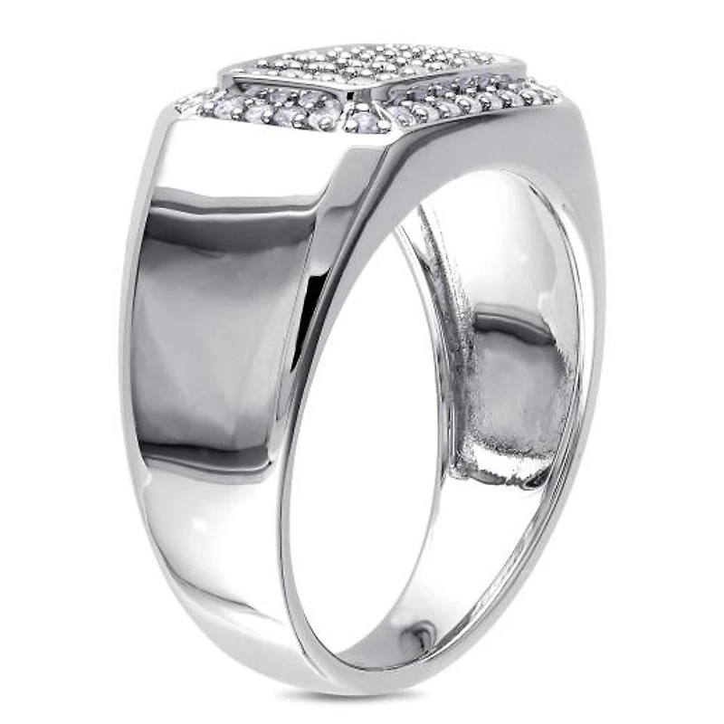 Julianna B Sterling Silver White Sapphire Men's Ring