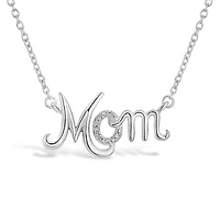 Diamond Addiction Sterling Silver Diamond Mom Necklace