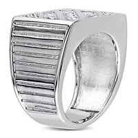 Julianna B Sterling Silver Created White Sapphire Men's Ring