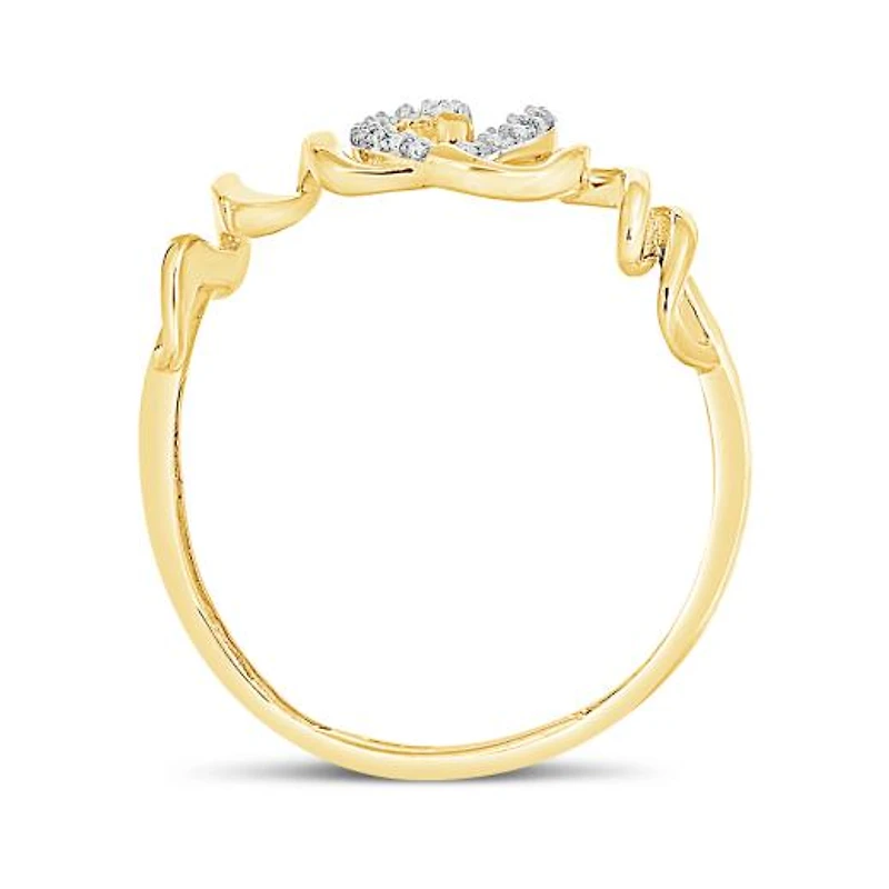 10K Yellow Gold Diamond Mom Ring