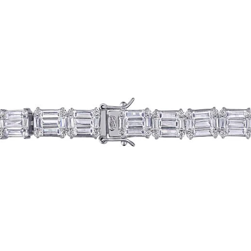 Julianna B Sterling Silver Baguette & Round-Cut Cubic Zirconia Tennis Bracelet