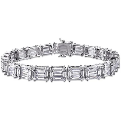 Julianna B Sterling Silver Baguette & Round-Cut Cubic Zirconia Tennis Bracelet