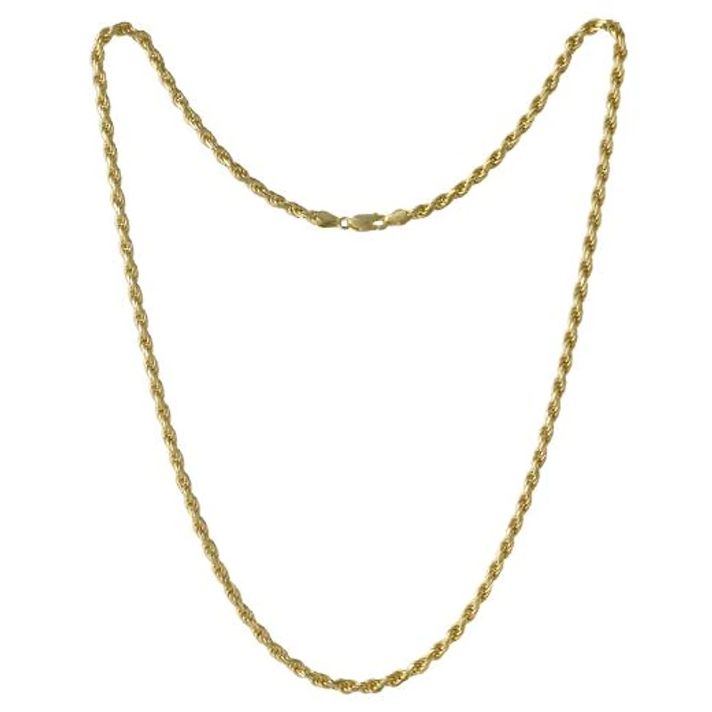10K Yellow Gold 26" 2.65mm Diamond Cut Rope Chain